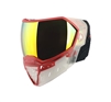 An Empire EVS SE Crystal paintball mask in the Clear/Red colorway.