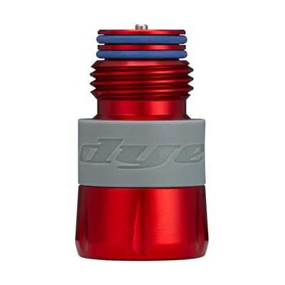 A Dye Reach tank extender for HPA tanks. The reg extender is red.