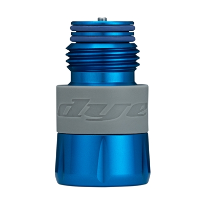 A Dye Reach tank extender for HPA tanks. The reg extender is blue.
