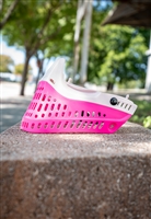 A JT Proflex bottom / skirt in the SE Breast Cancer Awareness colorway. The bottom has a light pink nose with a hot pink skirt.