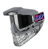 A JT Proflex paintball mask in the limited edition Marble Away colorway.