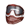 A JT Proflex paintball mask in the limited edition Marble Red Black White Away colorway.