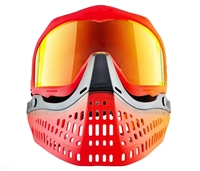 A JT Proflex paintball mask in the limited edition Tequila Sunrise Edition colorway.