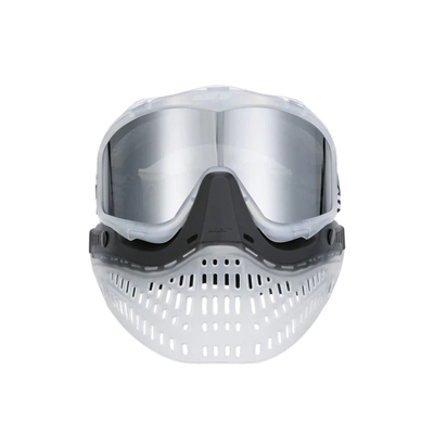 A JT Proflex SE paintball mask in the ICE Clear colorway.