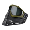 A JT Proflex paintball mask. The mask has purple frames, and black bottoms and ears. Ships with a clear thermal lens.