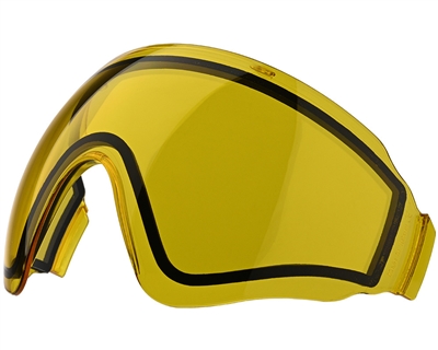 A Yellow dual-pane thermal lens for VForce Profiler paintball masks.