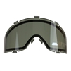 A smoke thermal lens for JT paintball masks that use the Spectra lens design. The lens has a silver mirror logo on it.