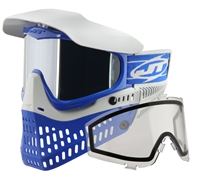 The new Special Edition Cobalt and Light Gray Proflex goggle in classic JT blue. Every goggle comes with a clear lens installed and with an additional Chrome lens in the package. It comes with a new matching blue and gray woven strap.