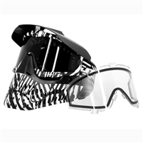 Limited Edition JT Proflex Paintball mask with Clear and Smoke Thermal Lenses - Zebra