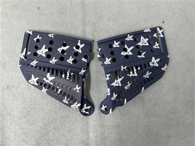 A set of JT Proflex Ears. The ears are blue with silver stars.