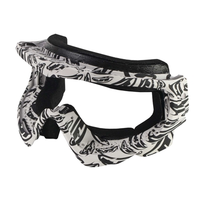 A limited edition lens frame for JT Spectra and Proflex paintball masks. The frame is white and has the JT Banana logo printed over it in black.