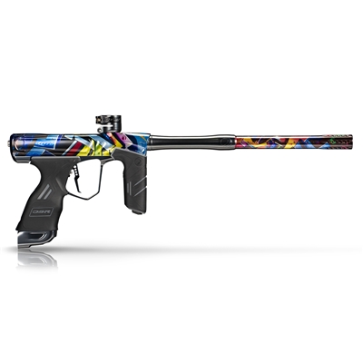 A Dye DSR+ electronic paintball marker in the PGA Tagged colorway.