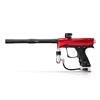 A Dye Rize CZR+ electronic paintball marker. The marker is dust red with dust silver accents.