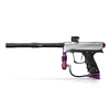 A Dye Rize CZR+ electronic paintball marker. The marker is dust grey with dust purple accents.