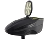 A JT Triad electronic paintball loader. The loader is black with olive green accents.