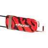 A Dye Flex barrel cover for paintball marker barrels. The cover is red and black.