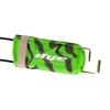 A Dye Flex barrel cover for paintball marker barrels. The cover is lime green and black.