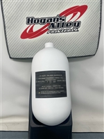 An Empire Ultra 80ci 4500psi carbon fiber HPA tank. The tank is white with black accents.