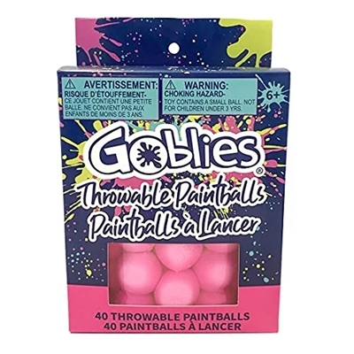 A bag of 40 goblies throwable paintballs.