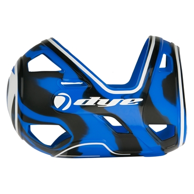A Dye Flex series tank cover for carbon fiber HPA tanks. The cover is blue and black.