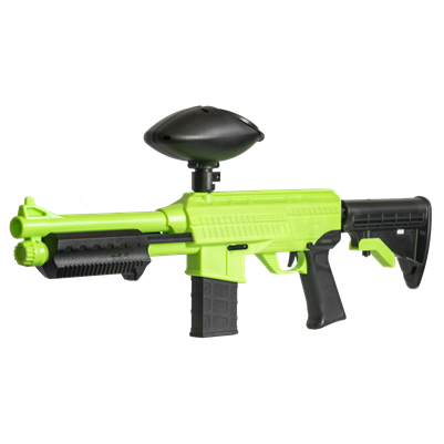 Built with novice and youth players in mind, the Z18's light weight design and easy pump stroke provide the most fun low impact paintball experience possible. The Z18 is powered by springs - no batteries or gas propellant required.