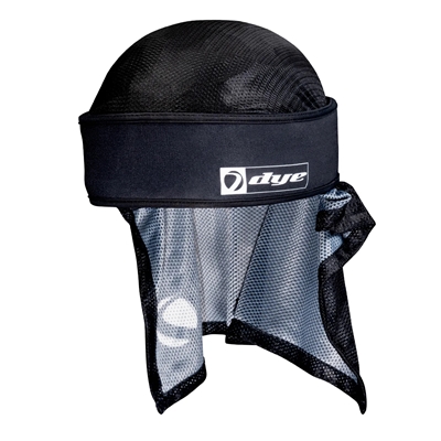 A Dye x Halo paintball head wrap in the all black colorway.