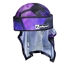 A Dye x Halo paintball head wrap in the hex 3d purple colorway.