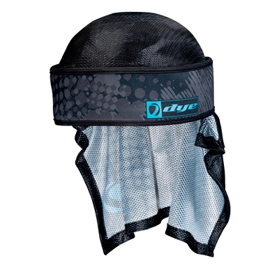 A Dye x Halo paintball head wrap in the concept colorway.