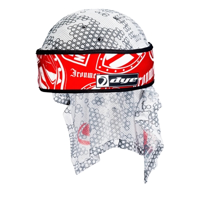 A Dye x Halo paintball head wrap in the Ironmen Hypercam colorway.