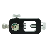 A fill station for filling HPA tanks via SCUBA tank.