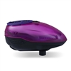 A Bunkerkings CTRL 2 electronic paintball loader in the crystal purple and black colorway.