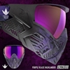 A Bunkerkings CMD paintball mask in the purple black highlander colorway.