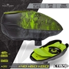 A Bunkerkings CTRL 2 electronic paintball loader in the ice highlander colorway.