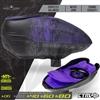 A Bunkerkings CTRL 2 electronic paintball loader in the purple black highlander colorway.