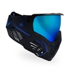 A Bunkerkings CMD paintball mask in the Midnight Azure colorway. Available at the lowest price, guaranteed, at Hogan's Alley Paintball.