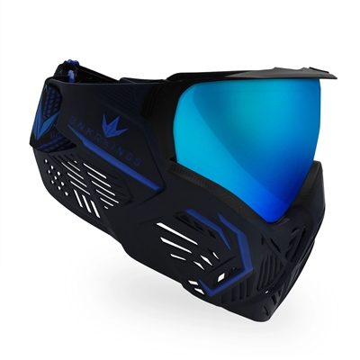 A Bunkerkings CMD paintball mask in the Midnight Azure colorway. Available at the lowest price, guaranteed, at Hogan's Alley Paintball.