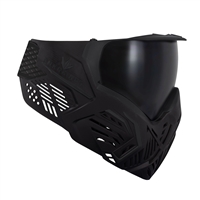 A Bunkerkings CMD paintball mask in the Pitch Black colorway. Available at the lowest price, guaranteed, at Hogan's Alley Paintball.