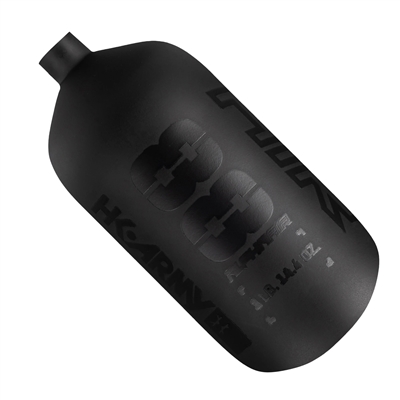 An HK Army Alpha Air 88/4500 HPA tank in the Void colorway. The tank is matte black, with black accents and details.