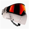 A CRBN ZERO PRO paintball mask in the Clear colorway.