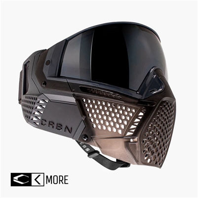 A CRBN ZERO PRO paintball mask in the Graphite colorway.