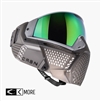 A CRBN ZERO PRO paintball mask in the Ghost colorway.