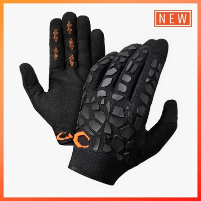 A pair of CRBN SC Pro paintball gloves.