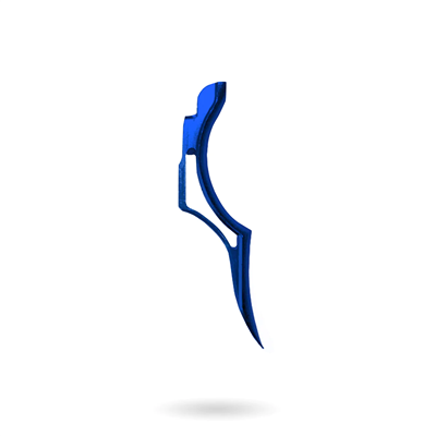 An Infamous Deuce 1R DNA Trigger for Planet Eclipse paintball markers. The Trigger is Blue.