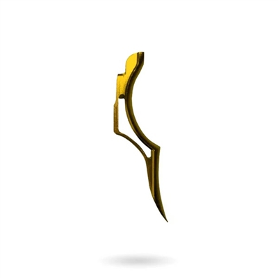 An Infamous Deuce 1R DNA Trigger for Planet Eclipse paintball markers. The trigger is gold.