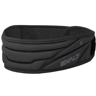 An Exalt neck protector for paintball and airsoft. The neck protector is black.