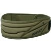 An Exalt neck protector for paintball and airsoft. The neck protector is olive green.