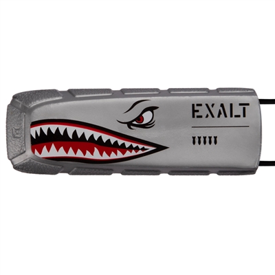 An Exalt Bayonet barrel cover for paintball markers in the Warhawk Metallic Silver colorway.
