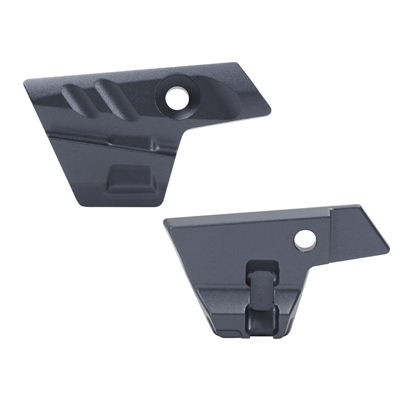 A set of grey aluminum eye / breech covers for Planet Eclipse Emek and Etha2 paintball markers.