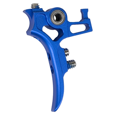 A dust blue Exalt Killswitch Trigger for Planet Eclipse EMEK and EMF100 paintball markers.