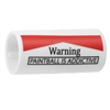 An Exalt Gun Graffiti Barrel Band in the Warning Paintball Is Addictive colorway.